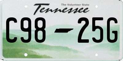 TN license plate C9825G