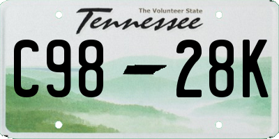TN license plate C9828K