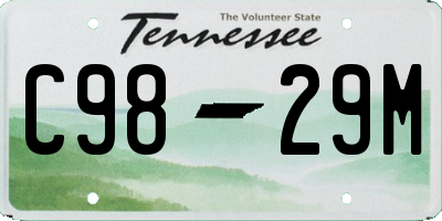 TN license plate C9829M