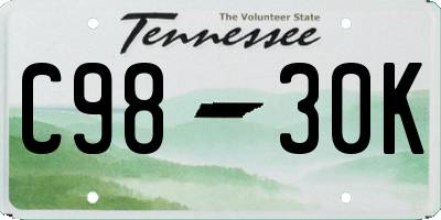 TN license plate C9830K