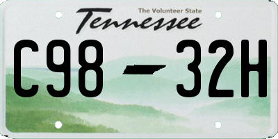TN license plate C9832H