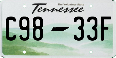 TN license plate C9833F