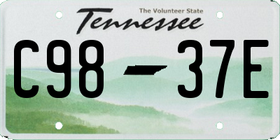 TN license plate C9837E