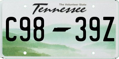 TN license plate C9839Z