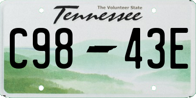 TN license plate C9843E