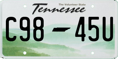 TN license plate C9845U