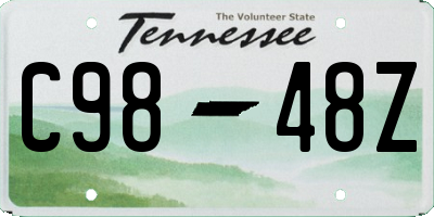 TN license plate C9848Z