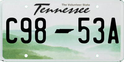 TN license plate C9853A