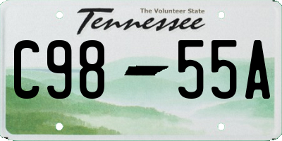 TN license plate C9855A