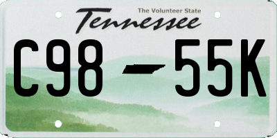 TN license plate C9855K
