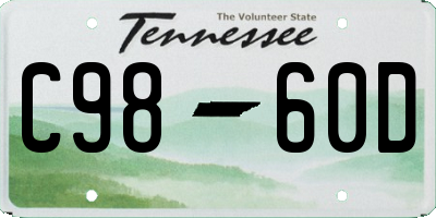 TN license plate C9860D