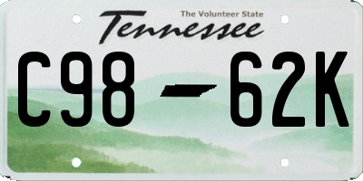 TN license plate C9862K
