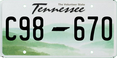 TN license plate C9867O