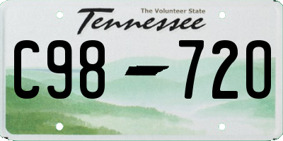 TN license plate C9872O