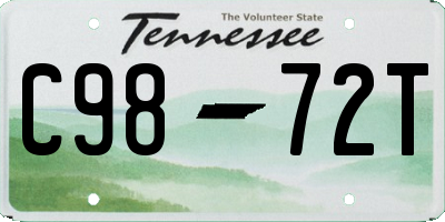 TN license plate C9872T