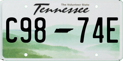 TN license plate C9874E