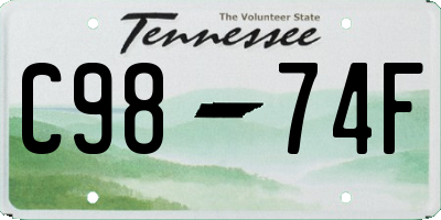TN license plate C9874F