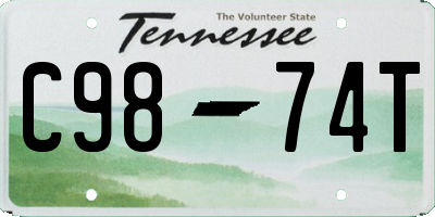 TN license plate C9874T