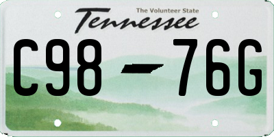 TN license plate C9876G