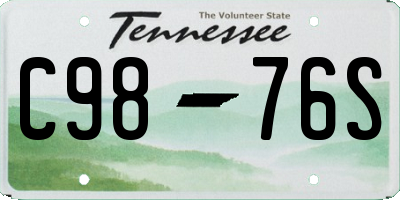 TN license plate C9876S