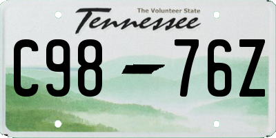 TN license plate C9876Z