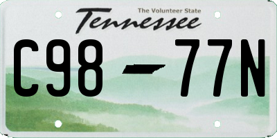 TN license plate C9877N