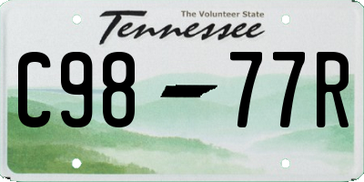 TN license plate C9877R