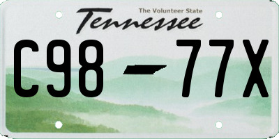 TN license plate C9877X