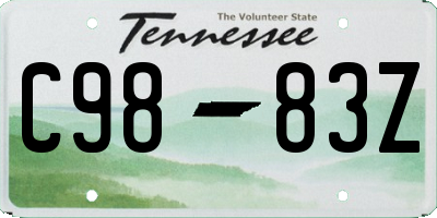 TN license plate C9883Z