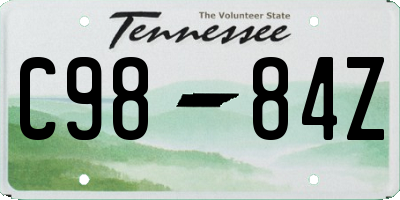 TN license plate C9884Z