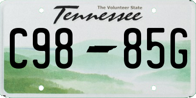 TN license plate C9885G