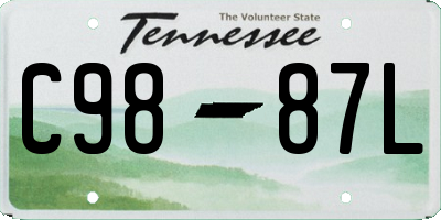 TN license plate C9887L