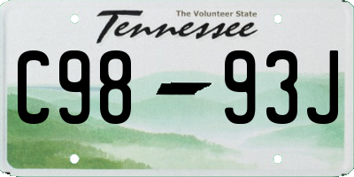 TN license plate C9893J