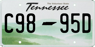 TN license plate C9895D