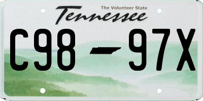 TN license plate C9897X