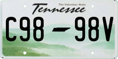 TN license plate C9898V