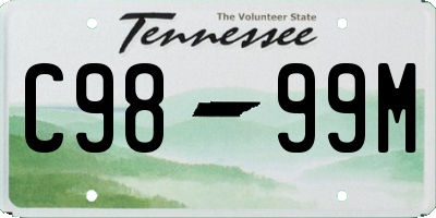 TN license plate C9899M