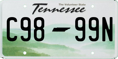 TN license plate C9899N