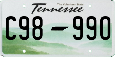 TN license plate C9899O