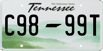 TN license plate C9899T