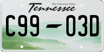 TN license plate C9903D