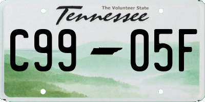 TN license plate C9905F