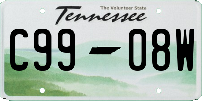 TN license plate C9908W