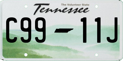 TN license plate C9911J