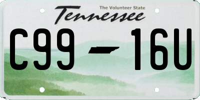 TN license plate C9916U