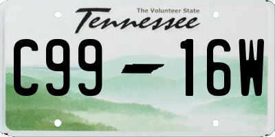 TN license plate C9916W