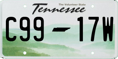 TN license plate C9917W