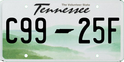TN license plate C9925F
