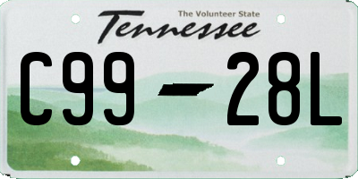 TN license plate C9928L