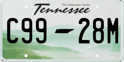 TN license plate C9928M